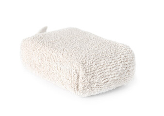 Soft shower sponge on white background