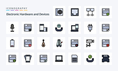 25 Devices Line Filled Style icon pack