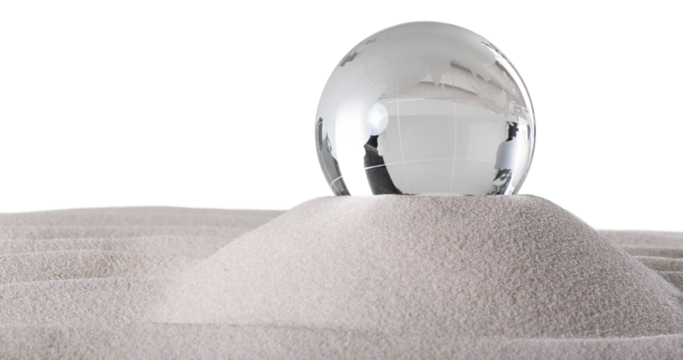 Earth glass on the sand