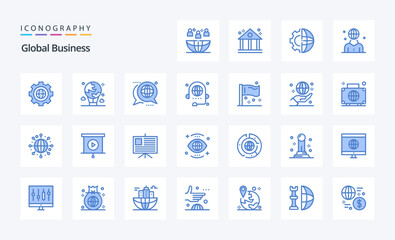 25 Global Business Blue icon pack