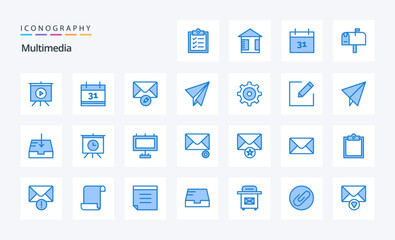 25 Multimedia Blue icon pack