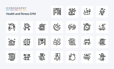 25 Gym Line icon pack