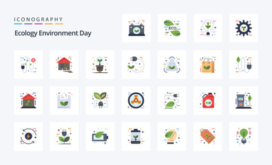 25 Ecology Flat color icon pack