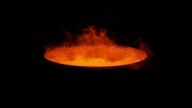 Hot Liquid Bubbling Isolated On Black - Compositing Element