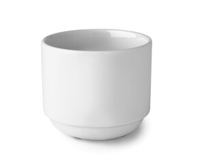 Empty ceramic glass on white background