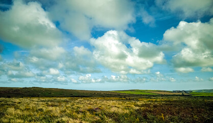 Cornish view with fields - Cornwall, United Kingdom