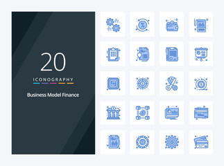 Fototapeta na wymiar 20 Finance Blue Color icon for presentation