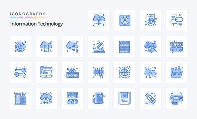 25 Information Technology Blue icon pack