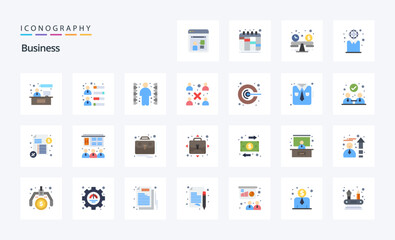 25 Business Flat color icon pack