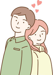 Obraz premium 婚活 男女 シンプルイラスト