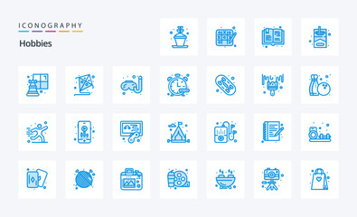 25 Hobbies Blue icon pack