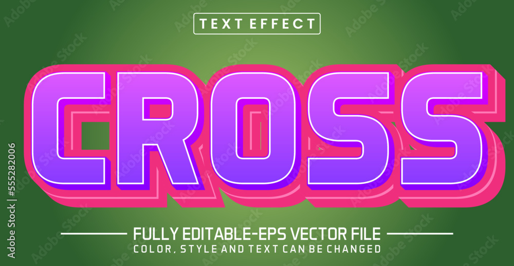 Poster editable cross text style effect - cross text style theme