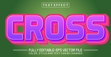 Editable Cross text style effect - Cross text style theme