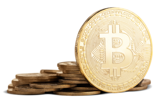 Gold Bitcoin and stack coins