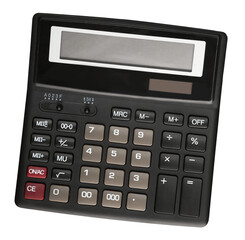 Black classic mathematical calculator with buttons - obrazy, fototapety, plakaty