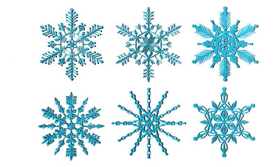 Set of Christmas snowflakes on white