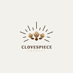 clove flower buds vintage logo design