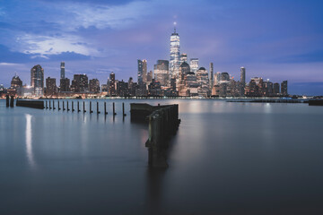 Fototapeta na wymiar city skyline 2023 New York Manhattan love panorama sea river 
