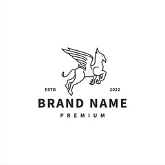 hippogriff icon with line art style vintage logo design