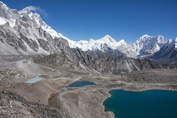 Beautiful lake at  the Kongma La Pass in the Himalayas of Nepal