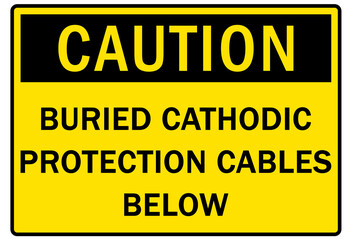 Obraz premium Buried cable electrical sign and labels no dig, call before digging