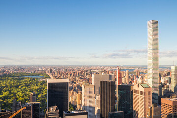 Fototapeta premium Panoramic of Central Park and Manhattan skyline, New York City, United States.