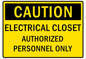 Electrical closet sign and labels