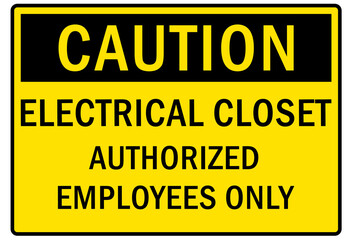 Electrical closet sign and labels