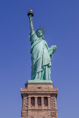 The Statue of Liberty (La Liberté éclairant le monde), Liberty Island, New York City, United States.