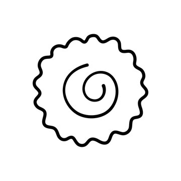 recommend clip art: Narutomaki. Type of kamaboko. Japanese surimi fish cake with whirlpool pattern. Japanese food. Doodle line style. Isolated vector illustration.