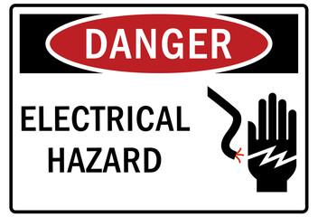 Electrical hazard sign and labels