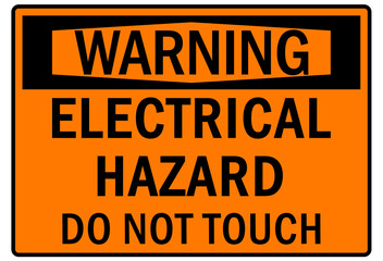 Electrical hazard sign and labels