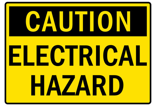 Electrical hazard sign and labels