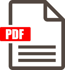 PDF file download icon. Document text, symbol web format information.eps