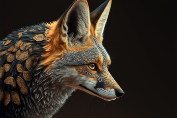 Beautiful fox in nature, wild animal portrait close up