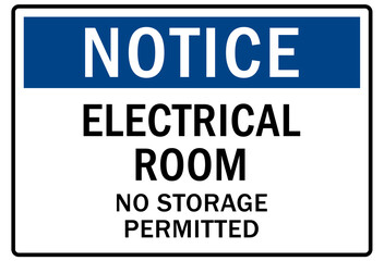 Electrical room sign and labels