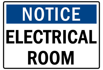 Fototapeta na wymiar Electrical room sign and labels