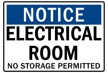 Electrical room sign and labels