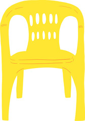 yellow plastic bar chair transparent background