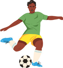 soccer player green shirt transparent background