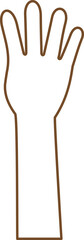 4本指を立てている手のイメージイラスト