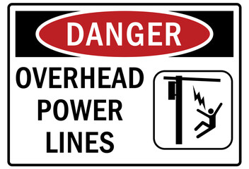 Electrical sign overhead power lines 