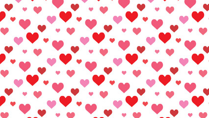 The vectors illustration seamless pattern of romance valentine pink red love heart backgrounds