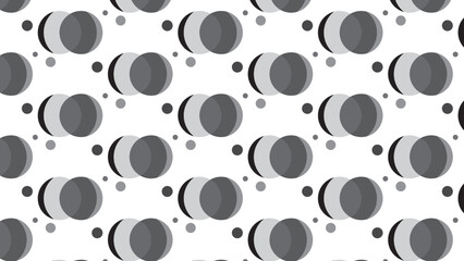 The vectors illustration seamless pattern of abstract circle in black gray colored tone background