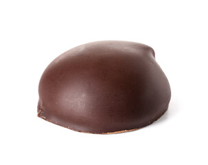 Obraz premium Chocolate bird's milk candy on white background