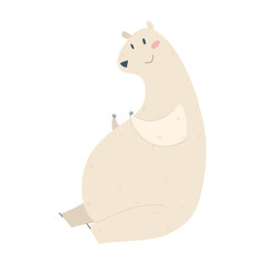 Isolated cute polar beer sketch doodle Vector illustration