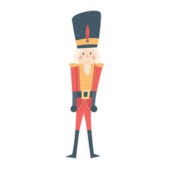 Isolated nutcracker soldiers cartoon Christmas character Vector illustration