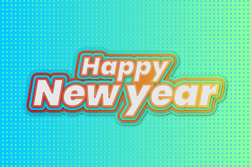 happy New Year 2023 wavy color gradation background