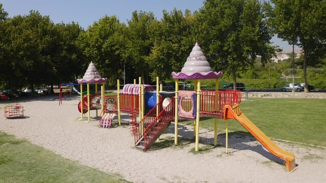 A beautiful view of the playground for children.