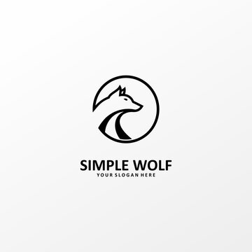 Simple Wolf Logo Illustration Vector